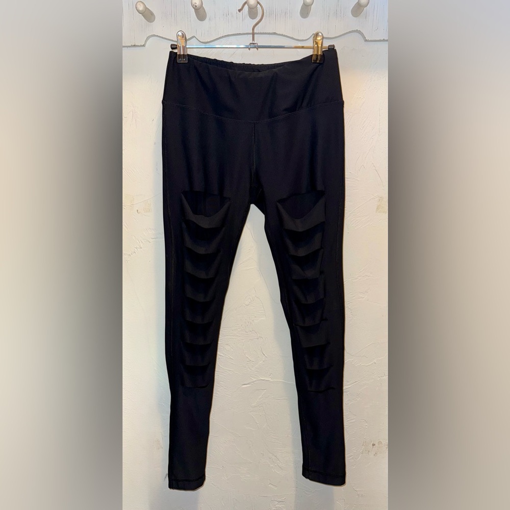 LAST CHANCE! 90 Degree by Reflex Black Mesh Cut-Out Leggings